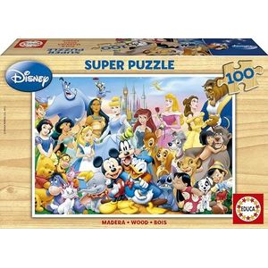 Educa 12002, Disney Welt, 100 stukjes houten puzzel, kinderpuzzel vanaf 6 jaar