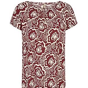 SOYACONCEPT Dames SC-Elke 1 Casual Short Sleeved T-shirt Blouse, Wine Combi, M