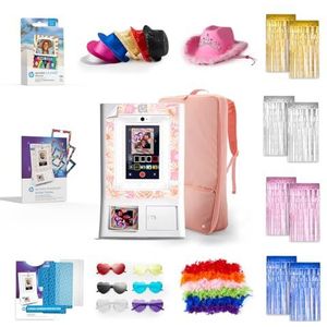 HP Sprocket Fotohokje Instant kleurenfotoprinter (Wit) + Zink Papier (100 vellen) + Brillen (6) + Boas (6) + Roze Hoed (1) & meer