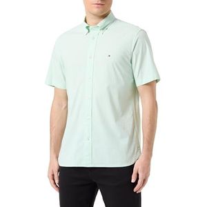 Tommy Hilfiger Heren Flex Multi Stripe Rf Shirt S/S Casual Shirts, Groen, L, Mint Gel/Multi, L
