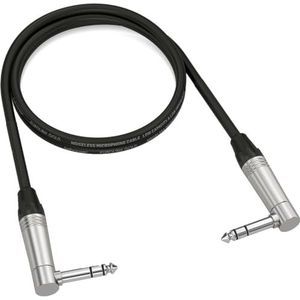Behringer Instrument Patch Cable - 1/4 Inch TRS Male to 1/4 Inch TRS Male - 0.90 m / 3 ft - Right Angled - Gold Performance - GIC-90 4SR