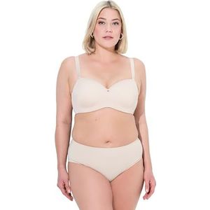 Ulla Popken Grote maten grote maten plus size multiway-beha, softcups, afneembare bandjes, cup C - E, beige, 95C