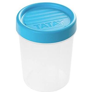Tatay Vershouddoos, Airtight, 0,4 l capaciteit, schroefdeksel, BPA-vrij, geschikt voor magnetron en vaatwasser, blauw. Afmetingen: 8,5 x 8,5 x 11,1 cm