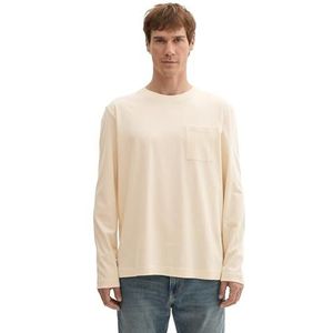 TOM TAILOR Heren T-shirt met lange mouwen, 27469 - Smooth Light Sand, XL