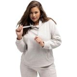 Ulla Popken - Oversized Sweatshirt - Lichtgrijs Mélange - Dames