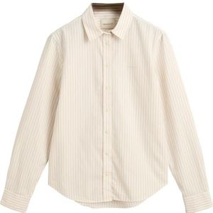 GANT Dames Reg Poplin Striped Shirt Blouse, Soft Oat, 44