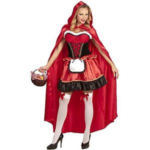 Widmann - Kostuum roodkapje, jurk, cape met capuchon, carnaval, themafeest