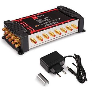 RED OPTICUM OMS 9/16 PRO TR multi-switch for reception of two satellite positions to up to 16 users, gold-plated contacts, 4K, 3D, UHD compatible, Quattro LNB, 2091