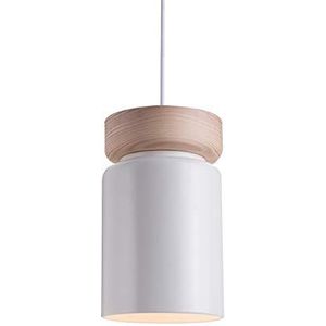 Lussiol 250560 Hanglamp, keramiek/hout, 40 W, wit