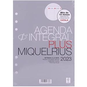 Miquelrius - Vervangende agenda 16 maanden (september 2022 december 2023) - week overzicht - plus formaat 155 x 213 mm (ca. A5) - Catalaans