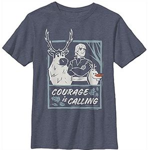 Disney Frozen 2 Courage Calls T-shirt voor jongens, Heather Navy, XS