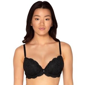 Smart & Sexy Women's Signature Lace Push Up Bra-Perfect for Seeking Effortless Style and Comfort, Black Hue, 34DD