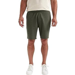 DeFacto Heren joggingbroek kort - comfortabele korte sportbroek voor mannen - veelzijdige korte broek voor heren - hoogwaardige herenbroek voor sportieve activiteiten, Khaki Melange, XL