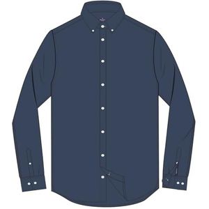 Hackett London Heren Washed Pique Jersey Shirt, Blauw (zwart), L