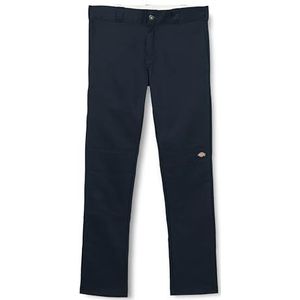 Dickies Heren dubbele knie werkbroek skinny recht, donker marineblauw, 38W x 32L, Blauw, 38W / 32L