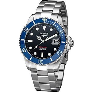 Elysee Heren horloge Ocean PRO Ceramic 40 roestvrij staal 5 ATM saffierglas heren, zilver-blauw, armband