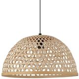 EGLO Claverdon Hanglamp, 1 vlam vintage, natuur, boho, hygge, hanglamp van staal, hout in zwart, natuurlijke kleuren, eettafellamp, woonkamerlamp hang