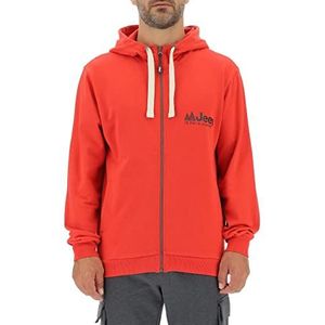 Jeep O102570-R699 J Sweatshirt met capuchon en ritssluiting, geborduurd logo op de mouw, J22W, heren Mars Red/Black XL