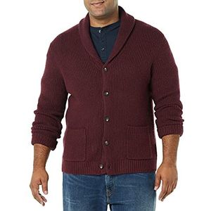 Amazon Essentials Heren Soft Touch Sjaalkraag Vest met lange mouwen, bordeaux, XS