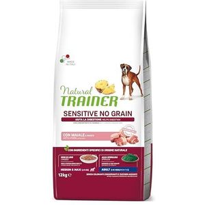 Natural Trainer Sensitive No Grain voer voor volwassen honden met varkensvlees, 12 kg