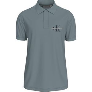 Calvin Klein Jeans Heren MONOLOGO Polo J30J325664 S/S Polo, Grijs (Lood), XS, Grijs (lood), XS