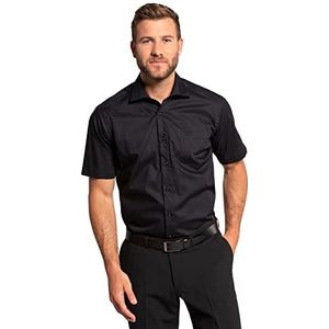 JP 1880 Heren grote maten grote maten Menswear L-8XL hemd, business, halve mouwen, variabele kraag, tot 8XL, Comfort Fit, Easycare zwart XL 705178130-XL, zwart, XL