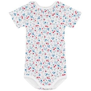 Petit Bateau Bodysuit met korte mouwen voor babymeisjes, wit/multico., 12 Maanden