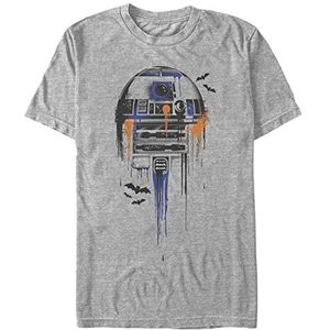 Star Wars Uniseks Splatter R2 Organic T-shirt met korte mouwen, grijs, gemêleerd, XL