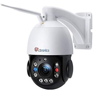 ctronics 【5MP 30X Zoom】 PTZ-beveiligingscamera buiten, wifi CCTV-camerabewaking IP-camera thuisbeveiliging met licht- en audioalarm nachtzicht 150 m 355 ° pan 90 ° kanteling automatische tracking