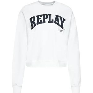 Replay Dames cropped sweatshirt, 001, wit, XS