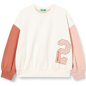 United Colors of Benetton Sweatshirt met ronde hals, lange mouwen, voor meisjes en meisjes, crèmewit 036, 170