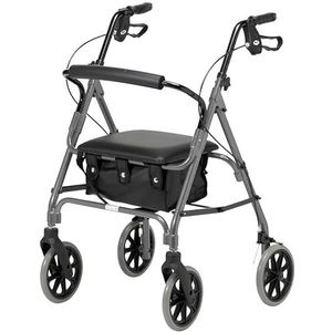 Days Lichtgewicht opvouwbare rollator met gevoerde zitting, vergrendelbare remmen, ergonomische handgrepen en draagtas, mobiliteitshulpmiddelen, groot, kwarts