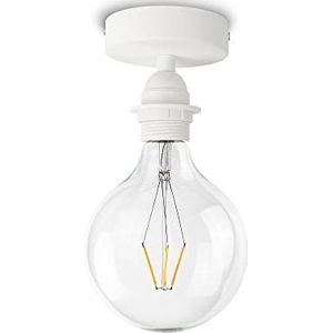 Sotto Luce Bi Kage minimalistische plafondlamp - wit - thermoplast - witte voet - 1 x E27 lamphouder