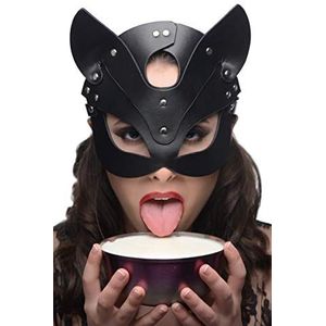 XRBrands MasterSeries AG202, XR Brands - Master Series - Breekbare hieze katten masker - Zwart Zwart