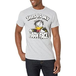 Disney Donald Duck Face T-shirt voor heren, Hei Grijs, S