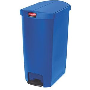 Rubbermaid Commercial Products 1883596 Step-On afvalbak, hars, pedaal aan zijkant, 68 l - blauw