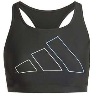 adidas Dames Big Bars Bikini Top, Black, XS