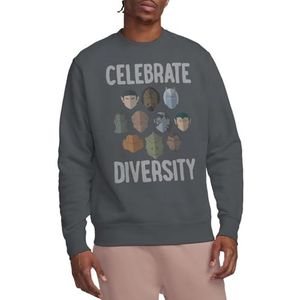 Star Trek The Celebrate Diversity Unisex Crew Sweatshirt, Zwart, Large, Zwart, L