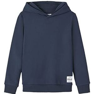 NAME IT Boy's NKMTEMMO LS Sweat WH BRU NOOS capuchontrui, Dark Sapphire, 134/140, Dark Sapphire, 134/140 cm