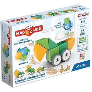 Geomag - Magicube 1+ Shapes - Magnetische Bouwblokken voor Kinderen - 4 Kleuren en Vormen - 13 Blokken - 1-5 Jaar - 100% Gerecycled Plastic