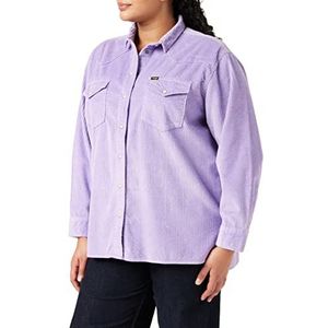 Wrangler Dames Western Overshirt Shirt, Bougainville Purple, X-Large