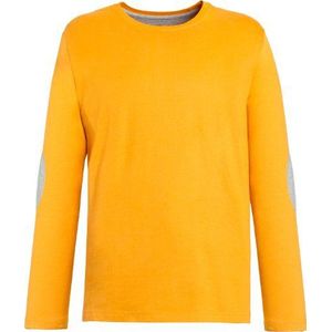 Schiesser heren shirt lange mouwen pyjama, geel (608-curry), 48