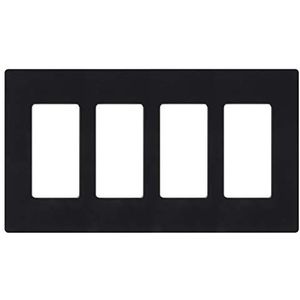 Lutron Claro 4 Gang Decorator/Rocker CW-4-BL Muurplaat, glanzend, zwart, 1 stuks