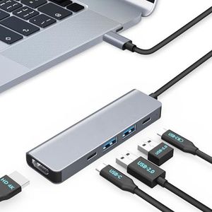 Moman - Docking Station USB C Hub - 5 in 1 - 100W PD - 4K @30Hz HDMI - 5Gbps USB 3.0