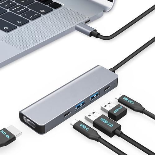 Moman - Docking Station USB C Hub - 5 in 1 - 100W PD - 4K @30Hz HDMI - 5Gbps USB 3.0