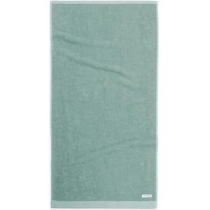 TOM TAILOR handdoek, set van 2, 50 x 100 cm, 100% katoen/badstof, met hanger en label met logo, kleur Bath Towel turquoise (Fresh Sage)