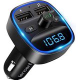LENCENT - Bluetooth 5.0 FM Transmitter - Draadloze Autoradio Adapter - Blauw LED