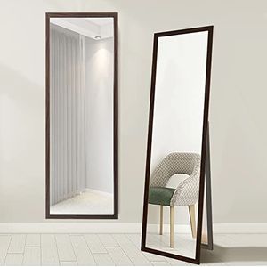 GONICVIN Spiegel in volledige lengte, met zwart frame om op te hangen en neer te zetten, grote full-body spiegel, decoratieve spiegel voor slaapkamer, woonkamer, badkamer (40 x 150 cm, rechthoek)