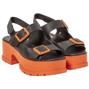 ART 1821 Manchester damessandalen, Nappa, zwart, oranje, 42 EU
