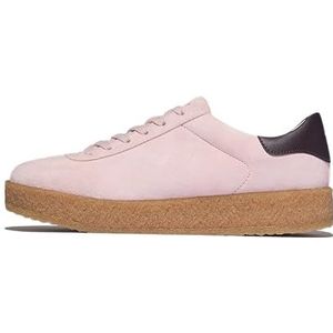Fitflop Vrouwen Rally T-Toe Suede Crêpe Sneakers, Clay Roze/Loodgieterbes, 6.5 UK, Klei Roze Plumberry, 40 EU